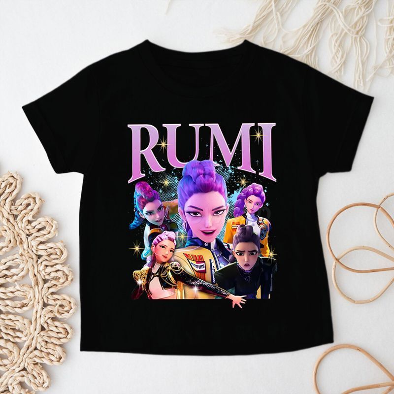 2025新款上衣卡通kpop猎魔女团周边夏装儿童短袖纯棉夏季半袖