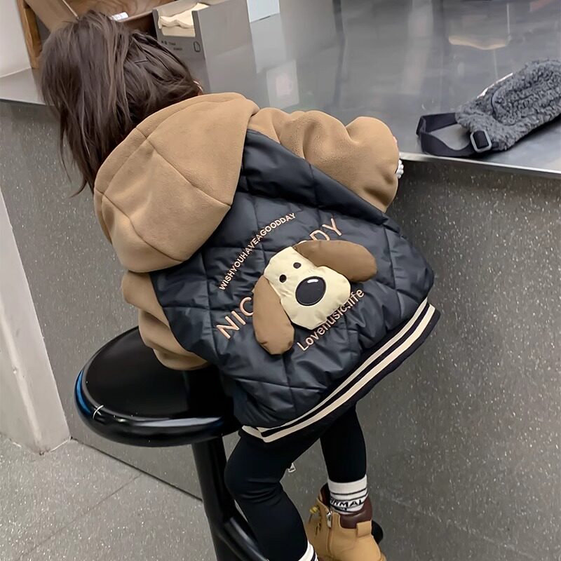 加厚外套加棉加厚棒球服女童