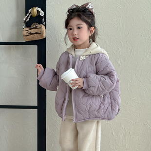 童装女童2025冬装新款儿童韩版夹棉加绒冬季衣服女宝宝超好看外套