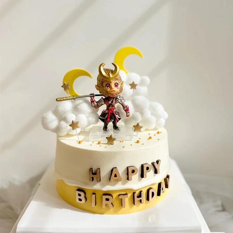 孙悟空蛋糕装饰生日摆件男孩卡通插牌猴子李白赵云诸葛亮烘焙插件