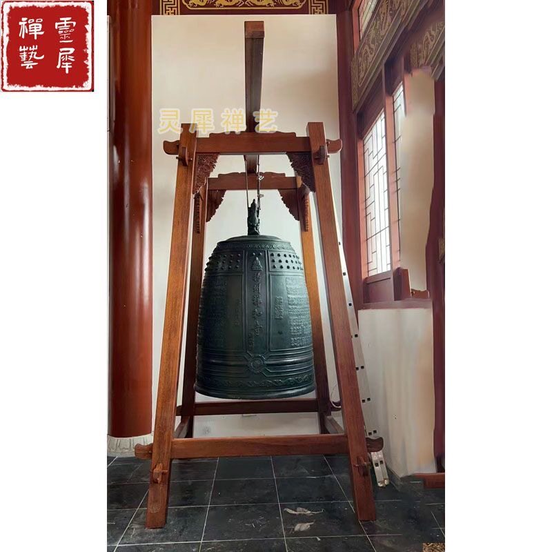 寺庙大钟架子铜钟铁钟木头架子红木景区道观挂钟的木头架子