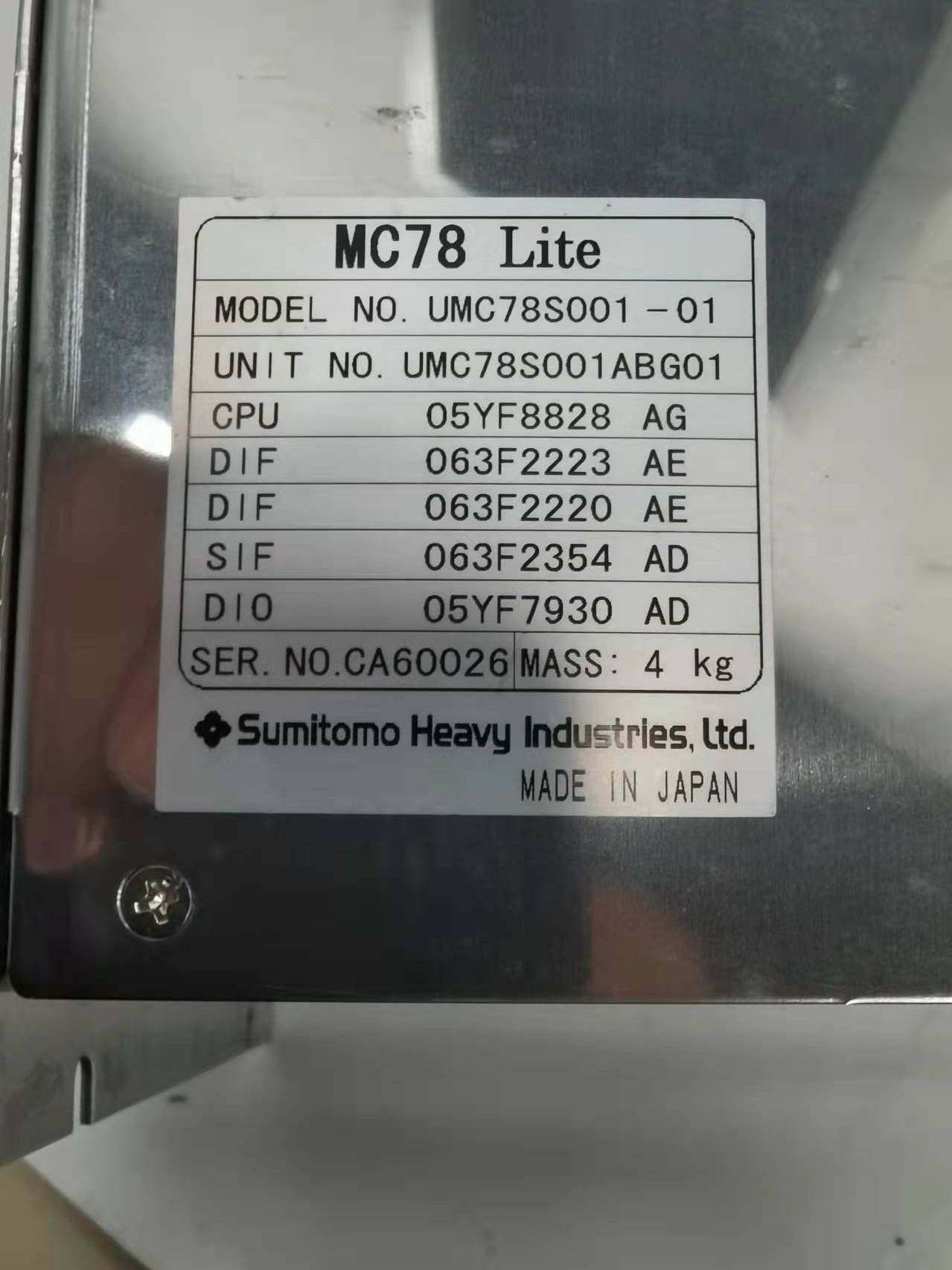 sumitomo住友控制器mc78 原装现货议价umc78s001-01