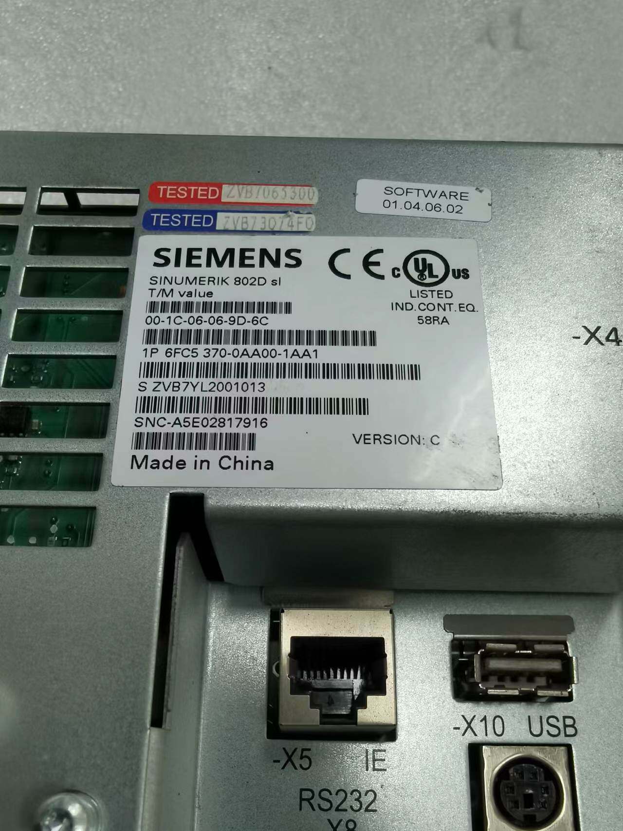 西门子802d sl系统屏6fc5370-0aa00-1aa1 原装现货议价