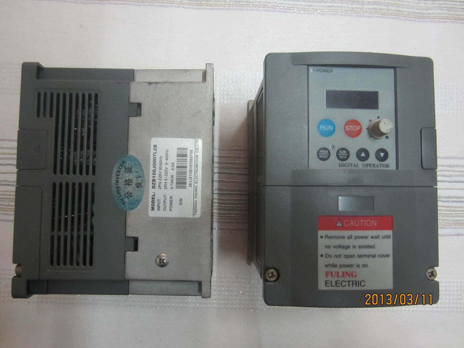 富凌变频器 二手变频器 dzb100j0007l2b 成色新220v 0.75kw 750w