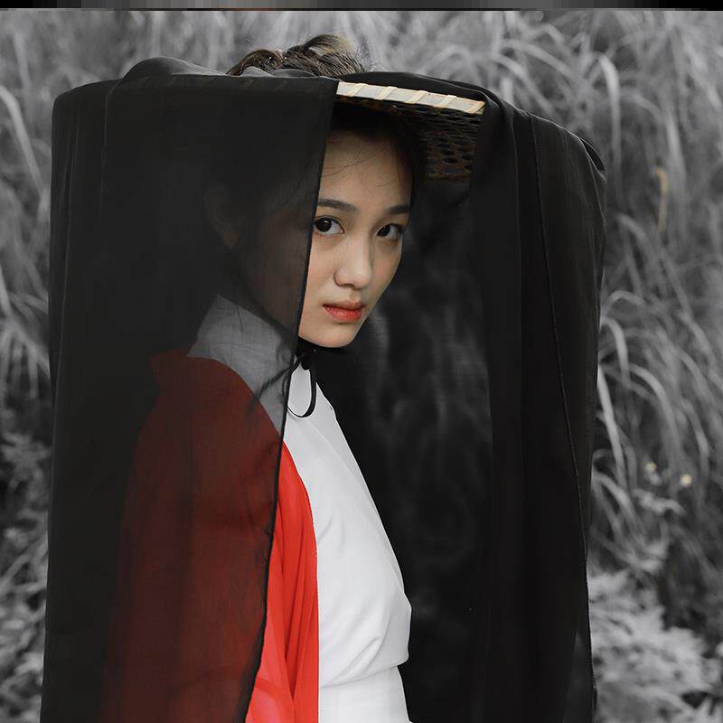 古风帽子斗笠带纱cospla