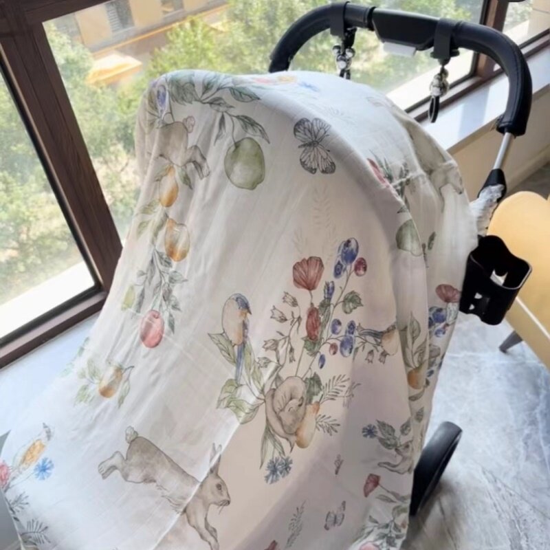 婴儿出门防风盖巾纱布宝