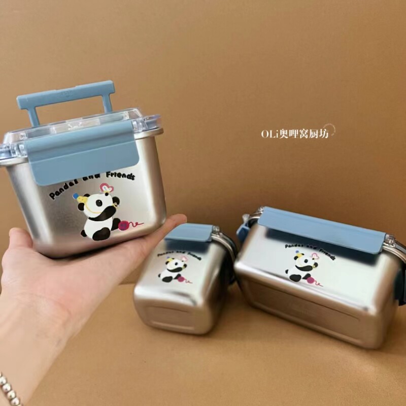 304不锈钢提手保鲜盒冰箱