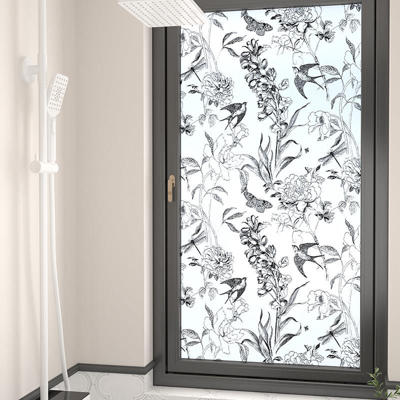 厕所防窥玻璃贴膜法式复