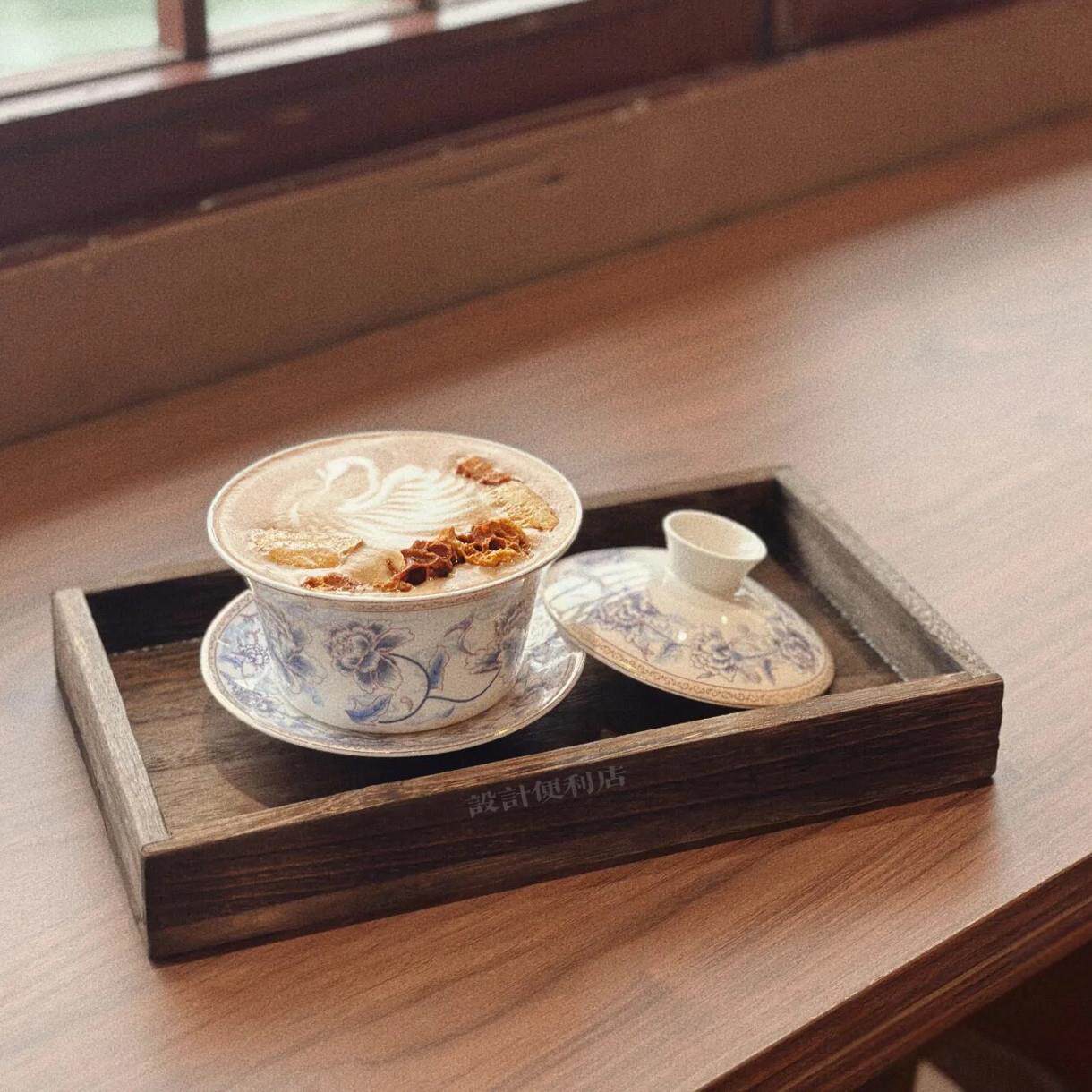 新中式竹篮青花瓷咖啡杯