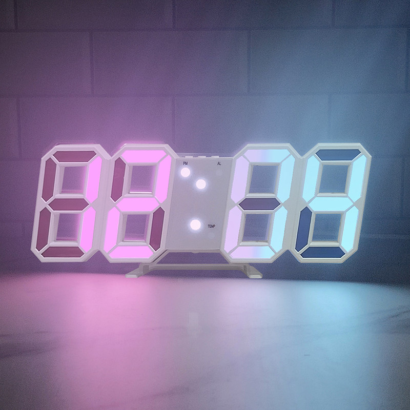ins轻奢客厅数字钟3D夜光
