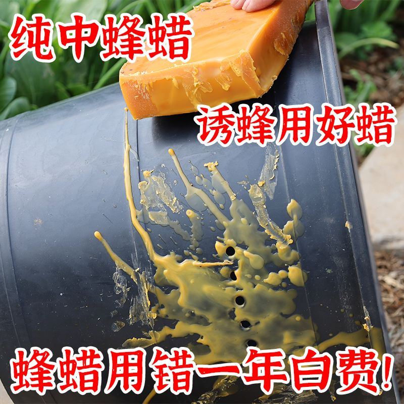 中蜂专用诱蜂蜡500g招蜂用红木家具纯天然中蜂招蜂家具抛光蜂蜡