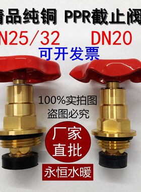 ppr截止阀纯铜25精品PE截止阀芯