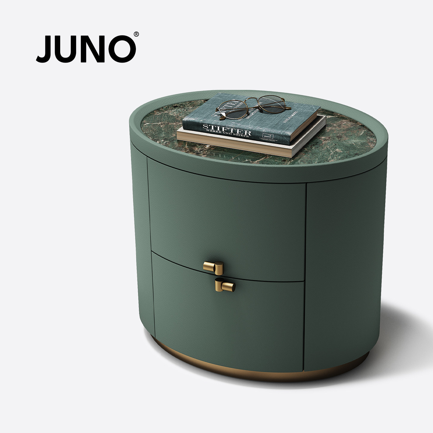 骏欧 实木床头柜 轻奢现代简约床边柜别墅主卧高端意式岩板床头柜