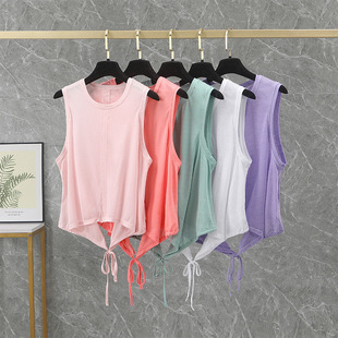 品牌新款运动背心女宽松速干跑步健身上衣无袖瑜伽服美背外搭罩衫