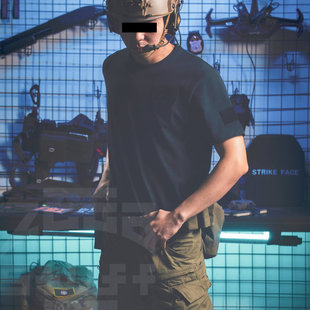 【ZGGB】原创『索尔』深藏青军警魔术贴识别体能训练透气 战术T恤