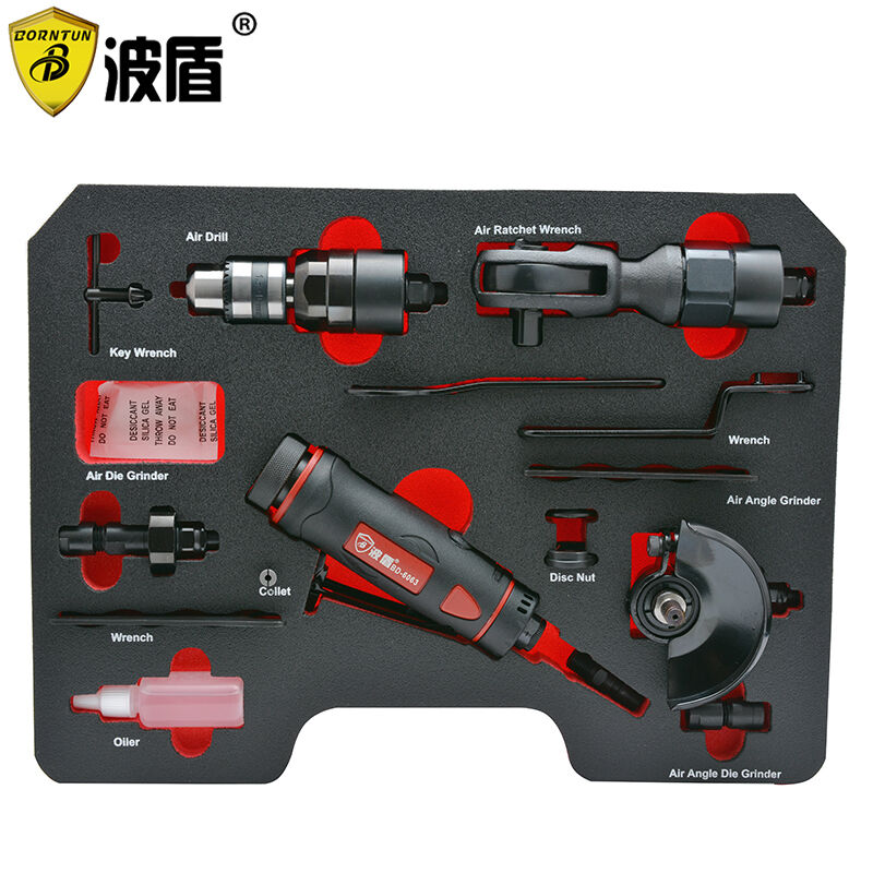波盾多功能套装风动工具5合1气动工具组套气钻气动刻磨机角磨机棘