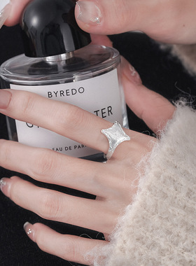 女925银拉丝八芒星护盾戒指