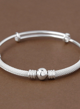 女925银小众ins手镯网状磨砂镯子