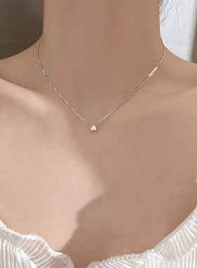 轻奢精致单钻项链设计感小众女