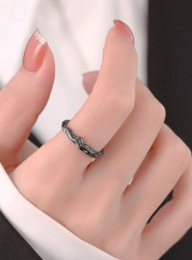 女925银小众设计不规则戒指