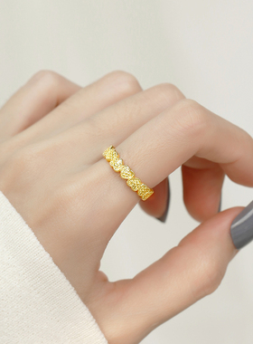 女925银冷淡风爱心戒指小众设计