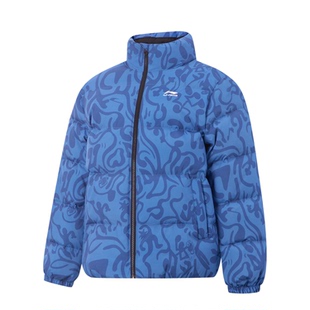 正品李宁儿童短款羽绒服男童中大童宽松保暖立领冬装外套YYMV063