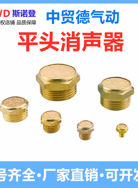 电磁阀平头消声器SLM-01/02/03/04 全铜平头消音器1分2分3分4分