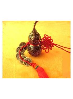 纯铜葫芦五帝钱风水摆件