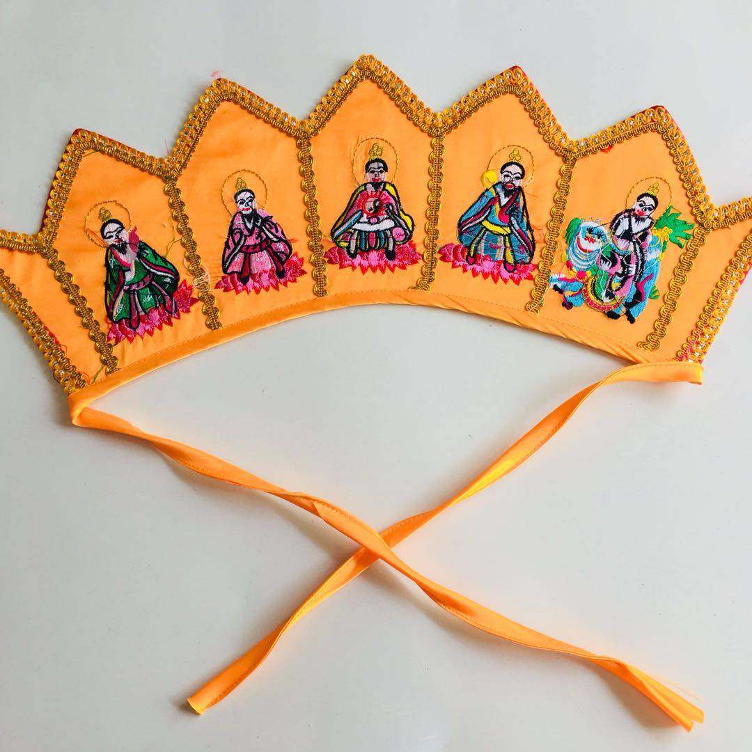 帽子绣品莲花五佛冠五老