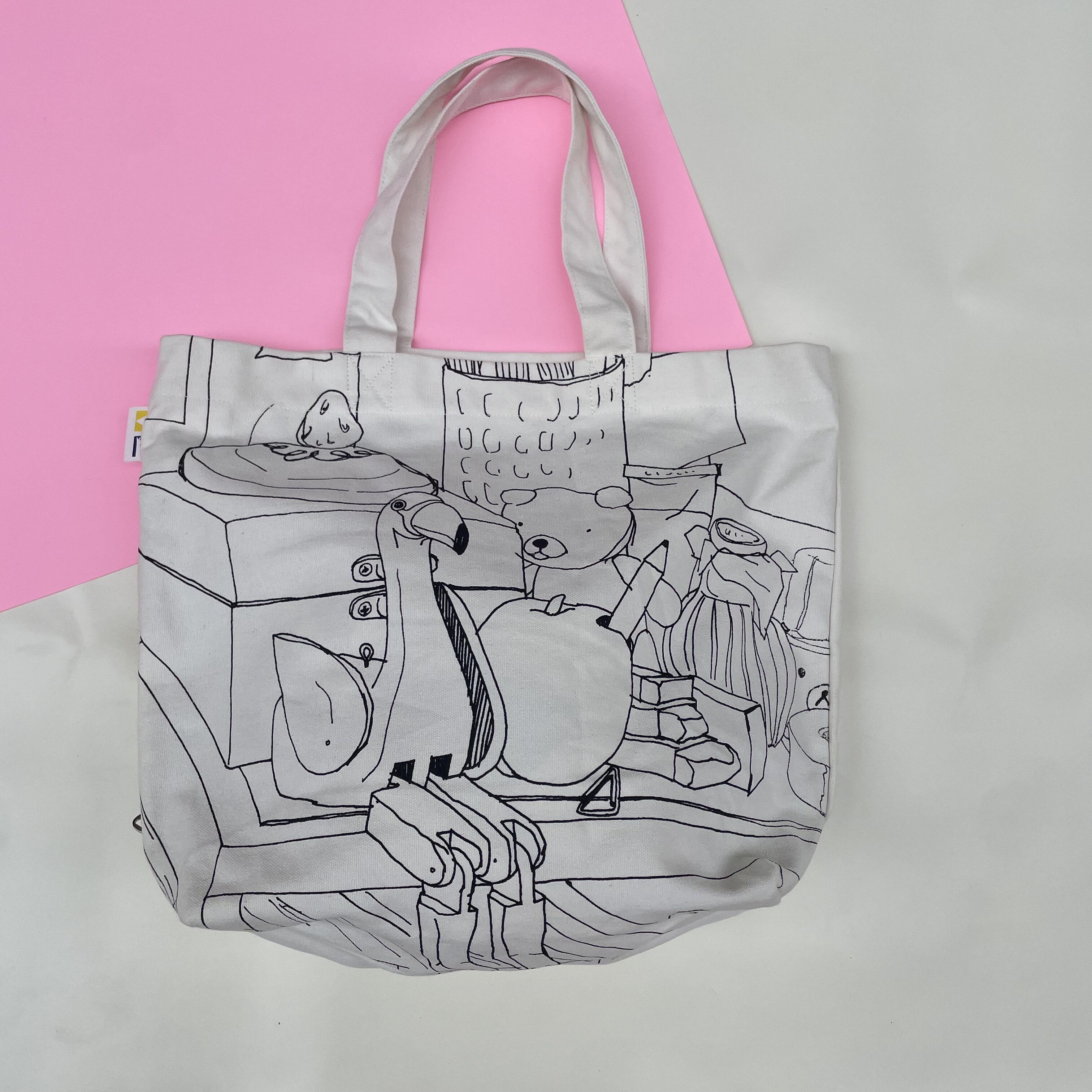 日本 ROO**可爱动物单肩包棉女青年布包通勤包环保袋休闲帆布包