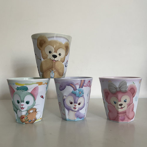 日单东迪卡通达菲小熊雪莉史黛拉小兔子托尼猫儿童密胺塑胶杯水杯