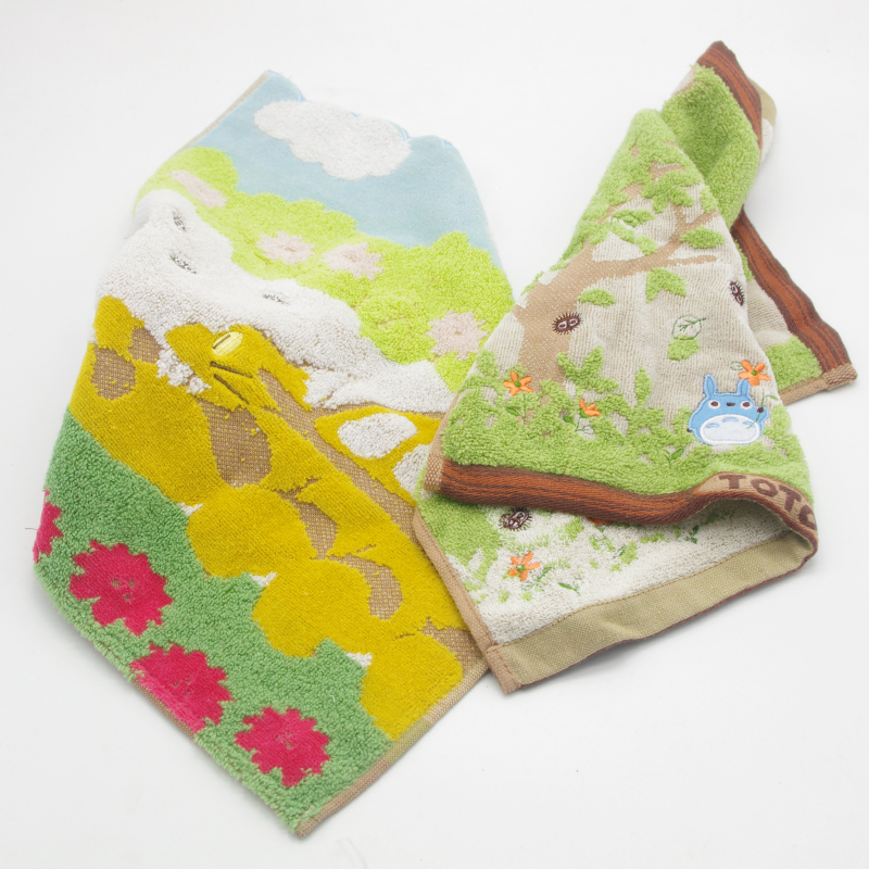 出口日本可爱龙小猫卡通纯棉宝宝儿童大方巾洗脸毛巾女擦汗手帕