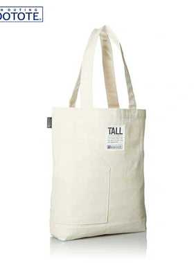 不退换  日本rootote白色帆布单肩包大容量购物包帆布包袋