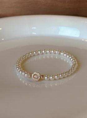 水沫玉珍珠镶钻手链女小众高级