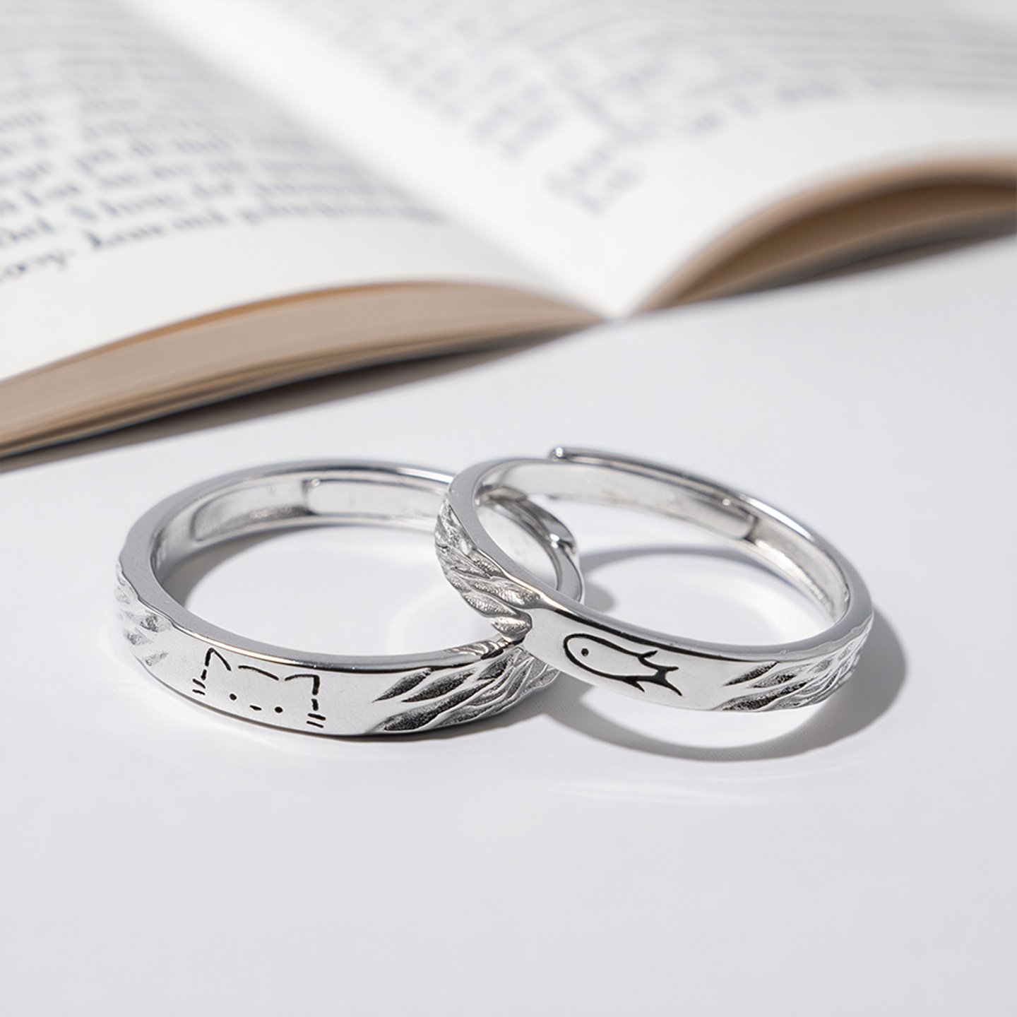 Star Ray吃定你系列 足银999情侣对戒纯银小猫小鱼设计款可爱戒指,饰品/流行首饰/时尚饰品新,戒指/指环,淘宝优惠券,粉丝福利购,淘宝优惠卷