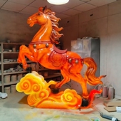 LED发光马造型装 饰灯新年春节仿真马摆件灯街道景区工程装 饰灯