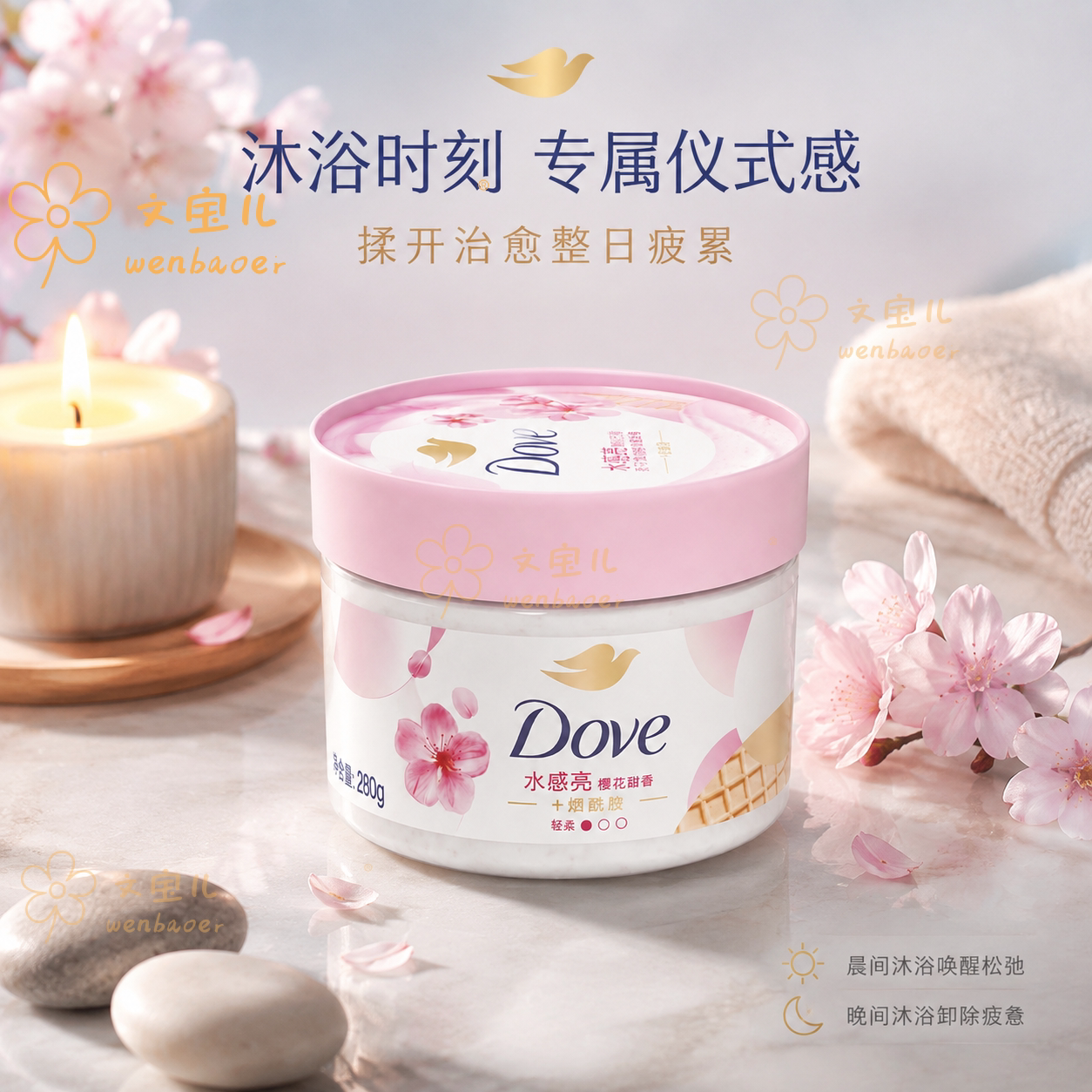 多芬冰淇淋身体磨砂膏改善粗糙全身去角质焕亮肌肤滋润留香正品