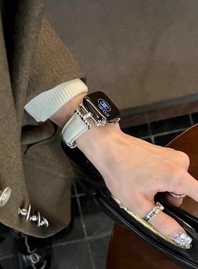 IAMYEE麻花法棍皮质表带适用applewatch3456SES7S8S9S10iwatchS11