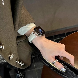 IAMYEE麻花法棍皮质表带适用applewatch3456SES7S8S9S10iwatchS11