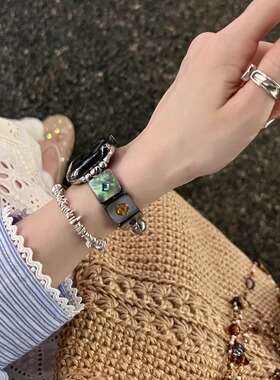 IAMYEE单排星游宝石表带适用applewatch5678S9S10iwatch手表带S11