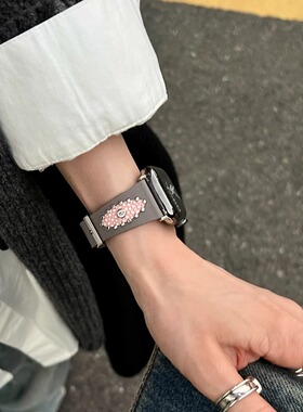 IAMYEE原创暗夜迷镜皮质表带适用applewatchSES7S8S9S10iwatchS11