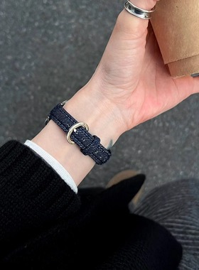 IAMYEE丹宁小马蹄表带适用AppleWatch345678SES7S8S9S10iwatchS11