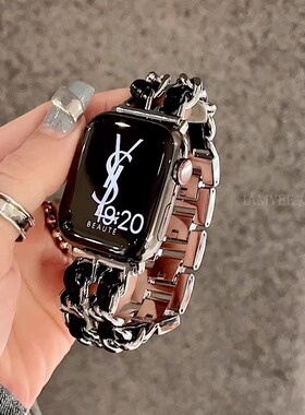 IAMYEEbC家双排链高级感表带适用于Applewatch67S8S9S10iwatchS11
