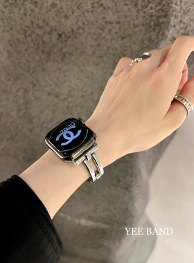 IAMYEE溜滑梯设计金属表带适用于AppleWatch678代S910S11苹果手表