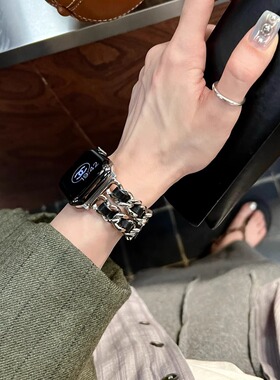 IAMYEE不锈钢版小香双排扣表带适用applewatchS7S8S9iwatchS10S11