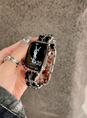 IAMYEEbC家双排链高级感表带适用于Applewatch67S8S9S10iwatchS11