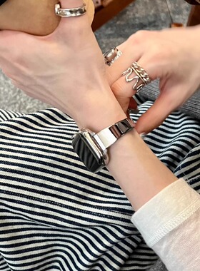 IAMYEE白昼手镯不锈钢表带适用applewatch34567S7S8S9SEiwatchS11