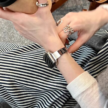 IAMYEE白昼手镯不锈钢表带适用applewatch34567S7S8S9SEiwatchS11