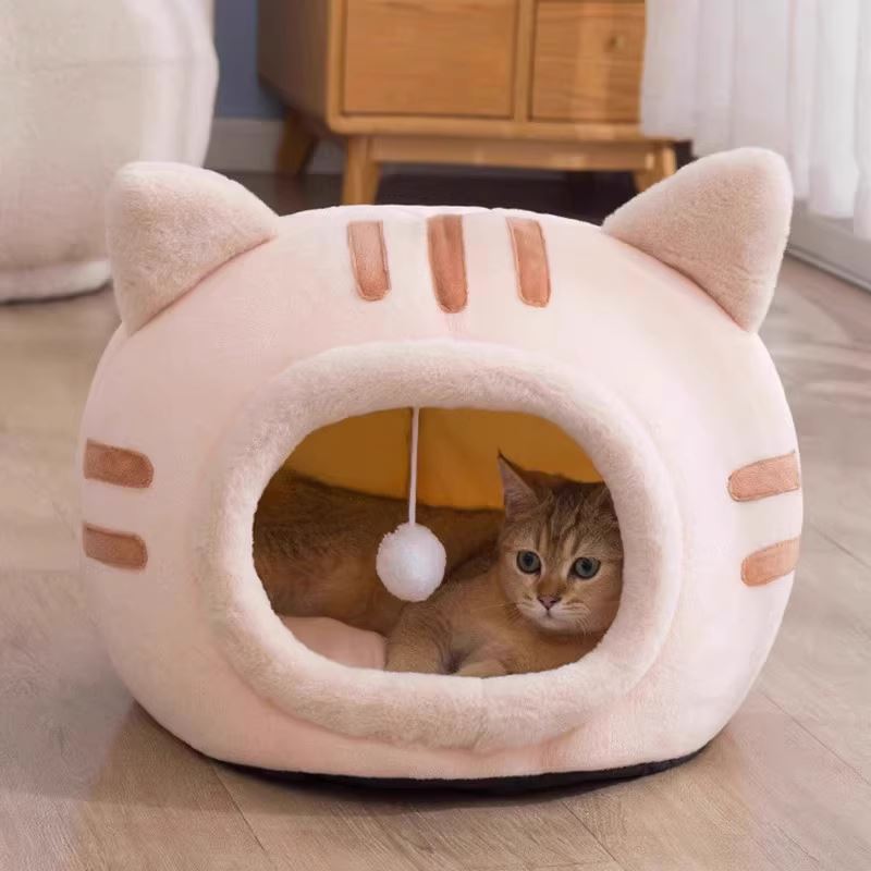 宠物冬季封闭式猫窝保暖房子安全蒙古包猫咪可爱舒适加厚耐用防寒