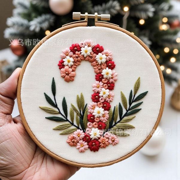 新款圣诞老人礼物刺绣diy材料包圣诞装饰